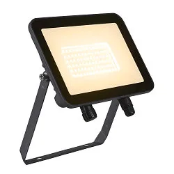 LED Wall / Ceiling luminaire FLOODI L, 48W, 3000K, 100°, anthracite/transparent