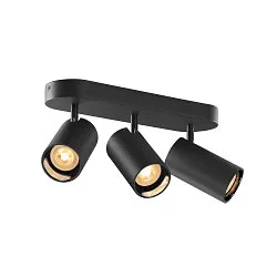 Applique et plafonnier ASTO TUBE CW TRIPLE 3 flammes, langue, pivotant à la cardan GU10 IP20, noir gradable