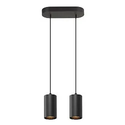 Luminaire à suspension ASTO TUBE à 2 flammes, rigide, langue GU10 IP20, noir gradable