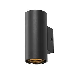 Luminaire mural ASTO TUBE Bas, à 1 flamme, cylindrique, rigide GU10 IP20, noir gradable
