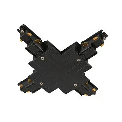 Connecteur en X triphasé S-TRACK PHASE & DALI version pour montage encastré, contrôlable par DALI, noir