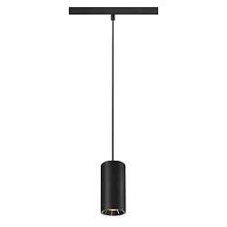 Luminaire à suspension NUMINOS® S TRACK 48V contrôlable par DALI IP20, chrome, noir gradable
