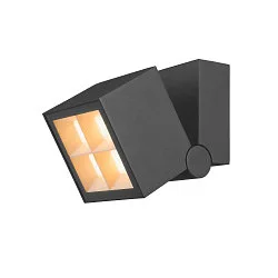 outdoor wall luminaire S-CUBE square, CCT Switch, tiltable IP65, anthracite dimmable
