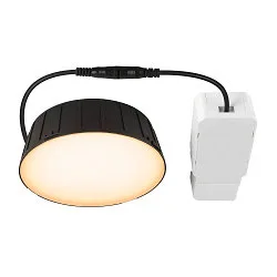 Plafonnier encastré DOWNLIGHT V 150 sans cadre, CCT Switch, multipower, câblé en continu IP54 / IP20, noir 