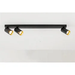 Luminaire de plafond KAMI 3 flammes GU10 IP20, or, noir