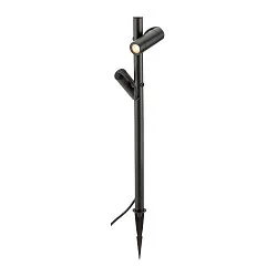 Lampe à piquet de terre HELIA SLIM POLE DOUBLE IP65, noir