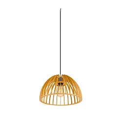 pendant luminaire WUD - HALF ROUND half round E27 IP20, wood, black dimmable