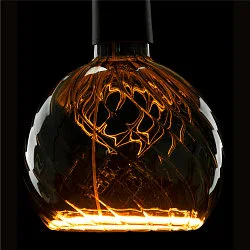 Globe de filament d'ampoule FLOATIG GLOBE 150 TWISTED - SMOKEY GREY - PHASE G150 opale E27 6W 230lm 1900K 330° gradable