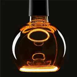 Ampoule à filament FLOATING GLOBE 125 - SMOKEY BLACK- PHASE G125 terne E27 6W 220lm 1900K 330° gradable