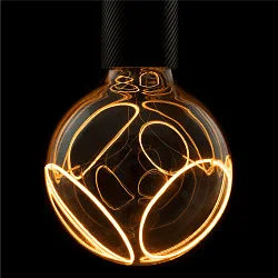 Lampe LED GLOBE 125 2X SLANTING SOFT CURVE - SMOKEY - PHASE G125 terne E27 8W 400lm 1900K 330° CRI 90-100 gradable