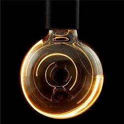 Lampe LED ILLUSION GLOBE 125 CRESCENT SLANTING - SMOKEY - PHASE G125 terne E27 6W 310lm 1900K 330° CRI 90-100 gradable