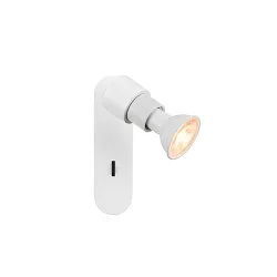 Applique et plafonnier PURI 2.0 BASIC SWITCH rond, avec interrupteur GU10 IP20, blanche gradable