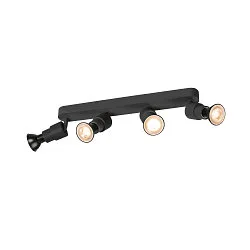 Applique et plafonnier PURI 2.0 BASIC LONG 4 flammes, langue GU10 IP20, noir gradable