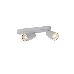 wall and ceiling luminaire PURI 2.0 - TUBE 2 flames, asymmetrical GU10 IP20, grey dimmable