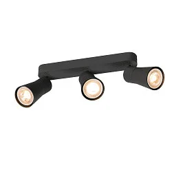 Applique et plafonnier PURI 2.0 - CONE 3 flammes, langue GU10 IP20, noir gradable