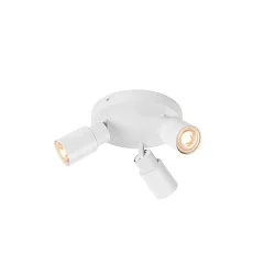 Applique et plafonnier PURI 2.0 - TUBE 3 flammes, rond GU10 IP20, blanche gradable