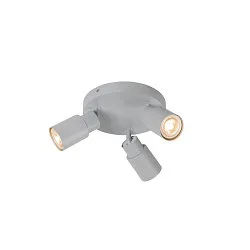 Applique et plafonnier PURI 2.0 - TUBE 3 flammes, rond GU10 IP20, gris gradable
