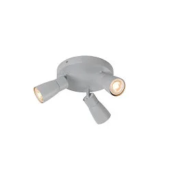 Applique et plafonnier PURI 2.0 - DOME 3 flammes, rond GU10 IP20, gris gradable