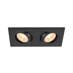 ceiling recessed luminaire NEW TRIA® 155 GU10 2 flames, rotatable, square GU10 IP20, black dimmable