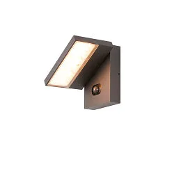 Luminaire mural d’extérieur ABRIDOR HYBRID avec capteur, commutable, câblé en continu IP65, anthrazit 