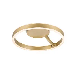 wall and ceiling luminaire ONE PHASE Ø40CM up / down, CCT Switch, ring shape IP20, satined brass dimmable