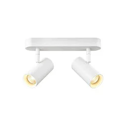 Applique et plafonnier NOBLO® DOUBLE PHASE à 2 flammes, rond IP20, blanche gradable