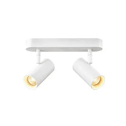 Applique et plafonnier NOBLO® DOUBLE PHASE à 2 flammes, rond IP20, blanche gradable