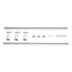 1-Projecteur monophasé PURI 2.0 lot de 3 GU10 IP20, blanche, laqué gradable