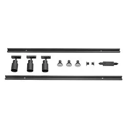 1-Projecteur monophasé PURI 2.0 lot de 3 GU10 IP20, noir, laqué gradable