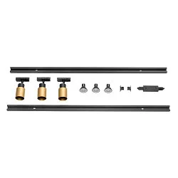 1-Projecteur monophasé PURI 2.0 lot de 3 GU10 IP20, or, noir, laqué gradable