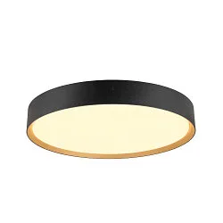 Luminaire de plafond DECONA 42 CL rond, adapté aux postes de travail avec écran IP44, or, noir, laqué gradable