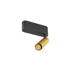 ceiling luminaire GRIP!S SINGLE suitable for VDU workstation IP20, gold, black, lacquered dimmable