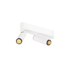 Luminaire de plafond GRIP!S DOUBLE adapté aux postes de travail avec écran IP20, noir, blanche, laqué gradable