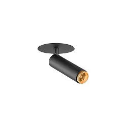Plafonnier encastré GRIP!S cylindrique, adapté aux postes de travail avec écran IP20, or, noir, laqué gradable