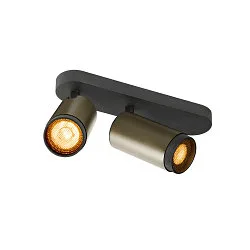 Luminaire de plafond GRIP! L SPOT CL DOUBLE cylindrique GU10 IP20, bronze, noir, laqué gradable