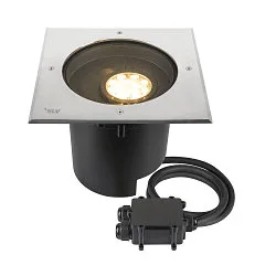 Projecteur encastré DASAR® XL DALI pivotant, carré, asymétrique, dimmable IP65/IP67, acier inoxydable gradable