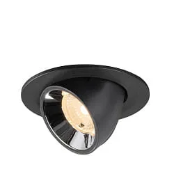 Projecteur encastré NUMINOS® GIMBLE S pivotant, adapté aux postes de travail avec écran IP20, noir gradable
