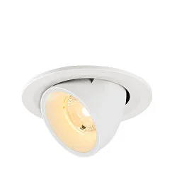 Plafonnier encastré NUMINOS® GIMBLE S rond, adapté aux postes de travail avec écran IP20, blanche, laqué gradable