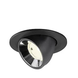 recessed spotlight NUMINOS® GIMBLE S swivelling, suitable for VDU workstation IP20, chrome, black dimmable