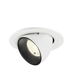 Projecteur encastré NUMINOS® GIMBLE S pivotant, adapté aux postes de travail avec écran IP20, noir, blanche gradable