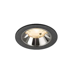 Plafonnier encastré NUMINOS® S adapté aux postes de travail avec écran IP20, chrome, noir gradable