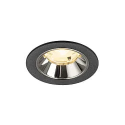 Plafonnier encastré NUMINOS® S adapté aux postes de travail avec écran IP20, chrome, noir gradable