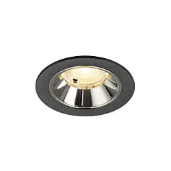 Plafonnier encastré NUMINOS® S adapté aux postes de travail avec écran IP20, chrome, noir gradable