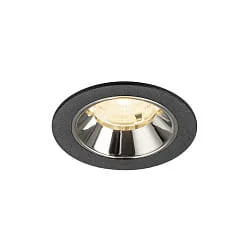 Plafonnier encastré NUMINOS® S adapté aux postes de travail avec écran IP20, chrome, noir gradable