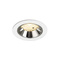 Plafonnier encastré NUMINOS® S adapté aux postes de travail avec écran IP20, chrome, blanche gradable