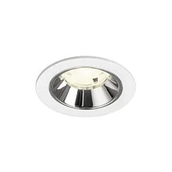Plafonnier encastré NUMINOS® S adapté aux postes de travail avec écran IP20, chrome, blanche gradable