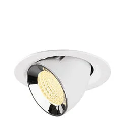 Projecteur encastré NUMINOS® GIMBLE M pivotant, adapté aux postes de travail avec écran IP20, chrome, blanche gradable
