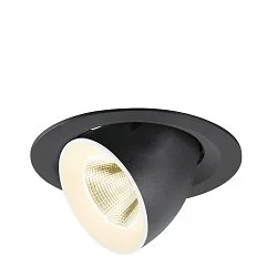 Plafonnier encastré NUMINOS® GIMBLE M adapté aux postes de travail avec écran IP20, noir, blanche, laqué gradable