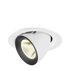 Projecteur encastré NUMINOS® GIMBLE M pivotant, adapté aux postes de travail avec écran IP20, noir, blanche gradable