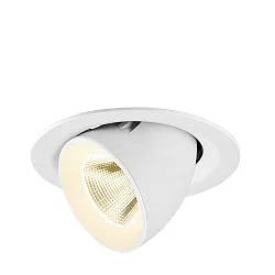 Plafonnier encastré NUMINOS® GIMBLE M adapté aux postes de travail avec écran IP20, blanche, laqué gradable